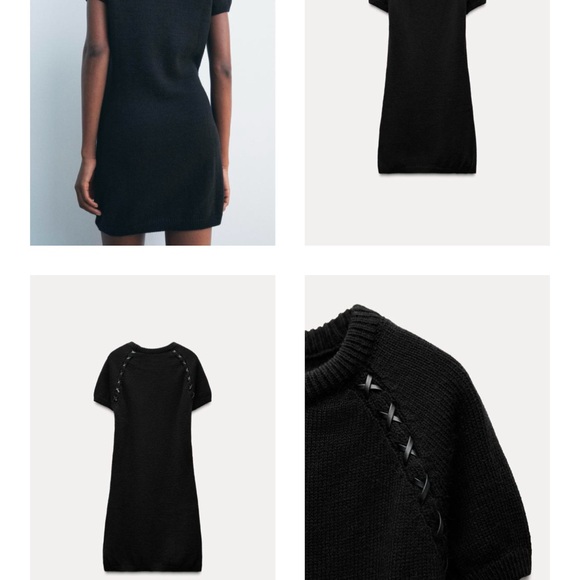 NWT - Elegant Zara Sweater Dress - Leather Straps - Picture 6 of 6